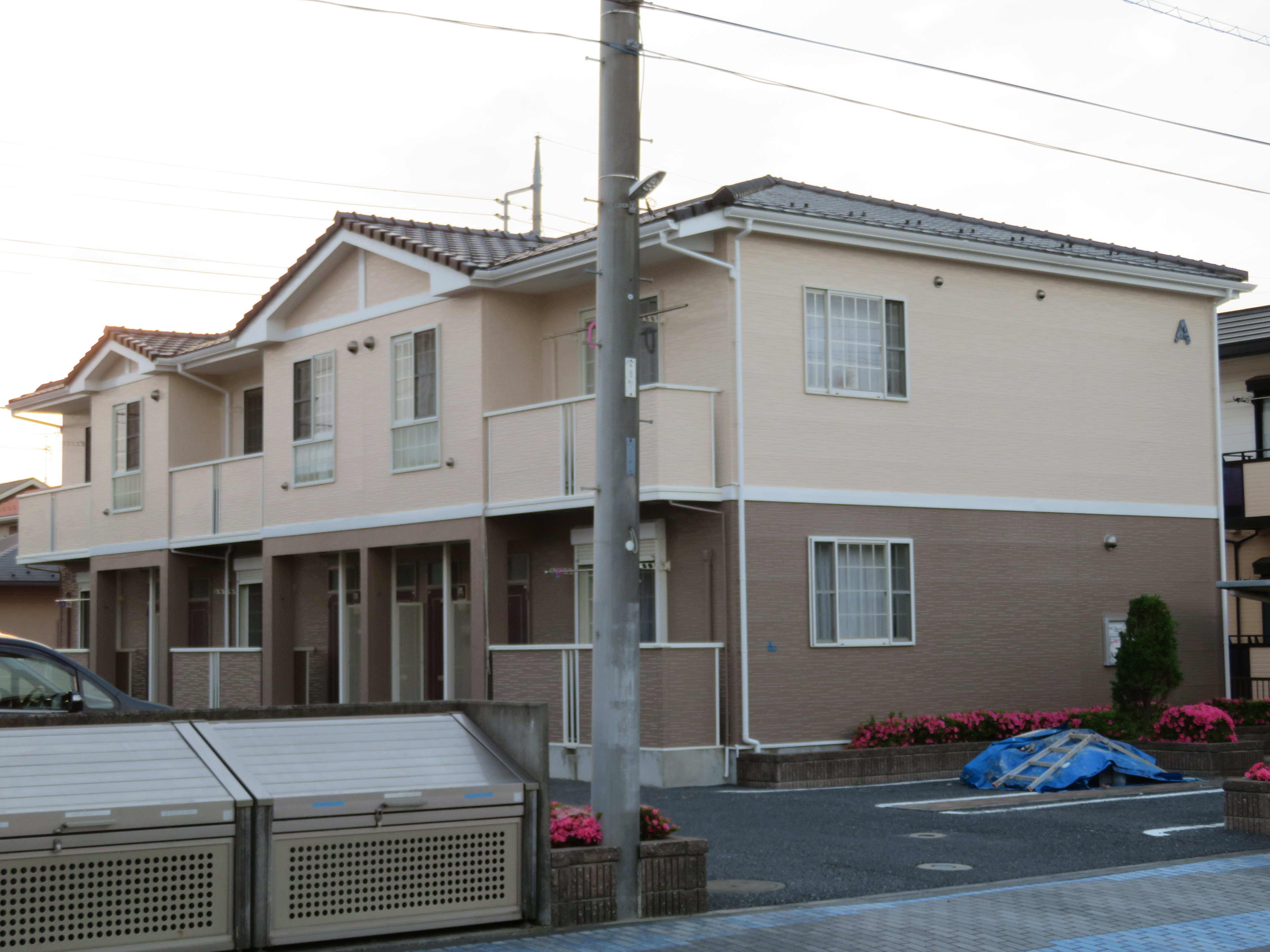 土浦市おおつ野 大東建託のアパートの外壁塗装