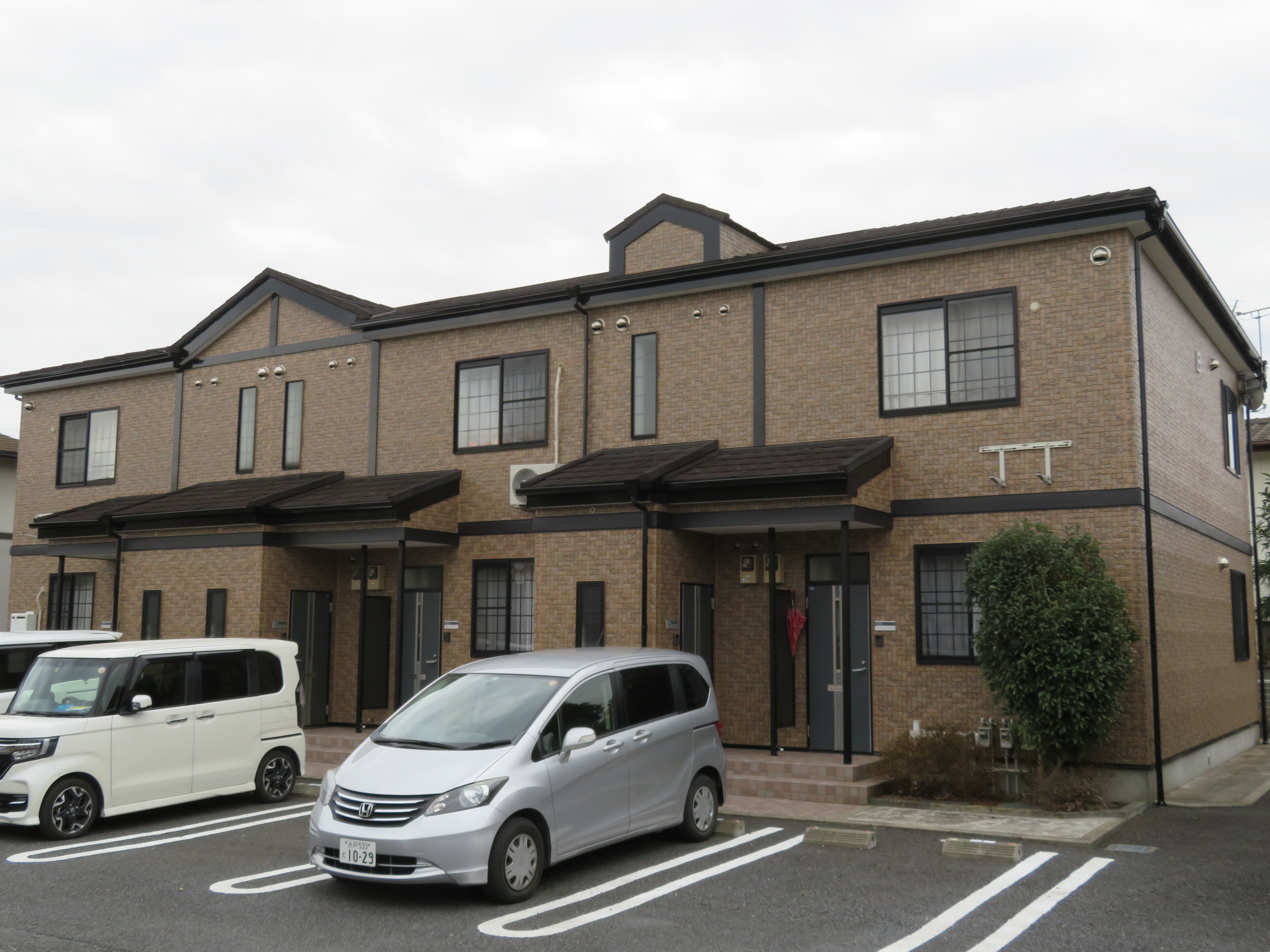 水戸市千波町 大東建託のアパートの外壁クリア塗装