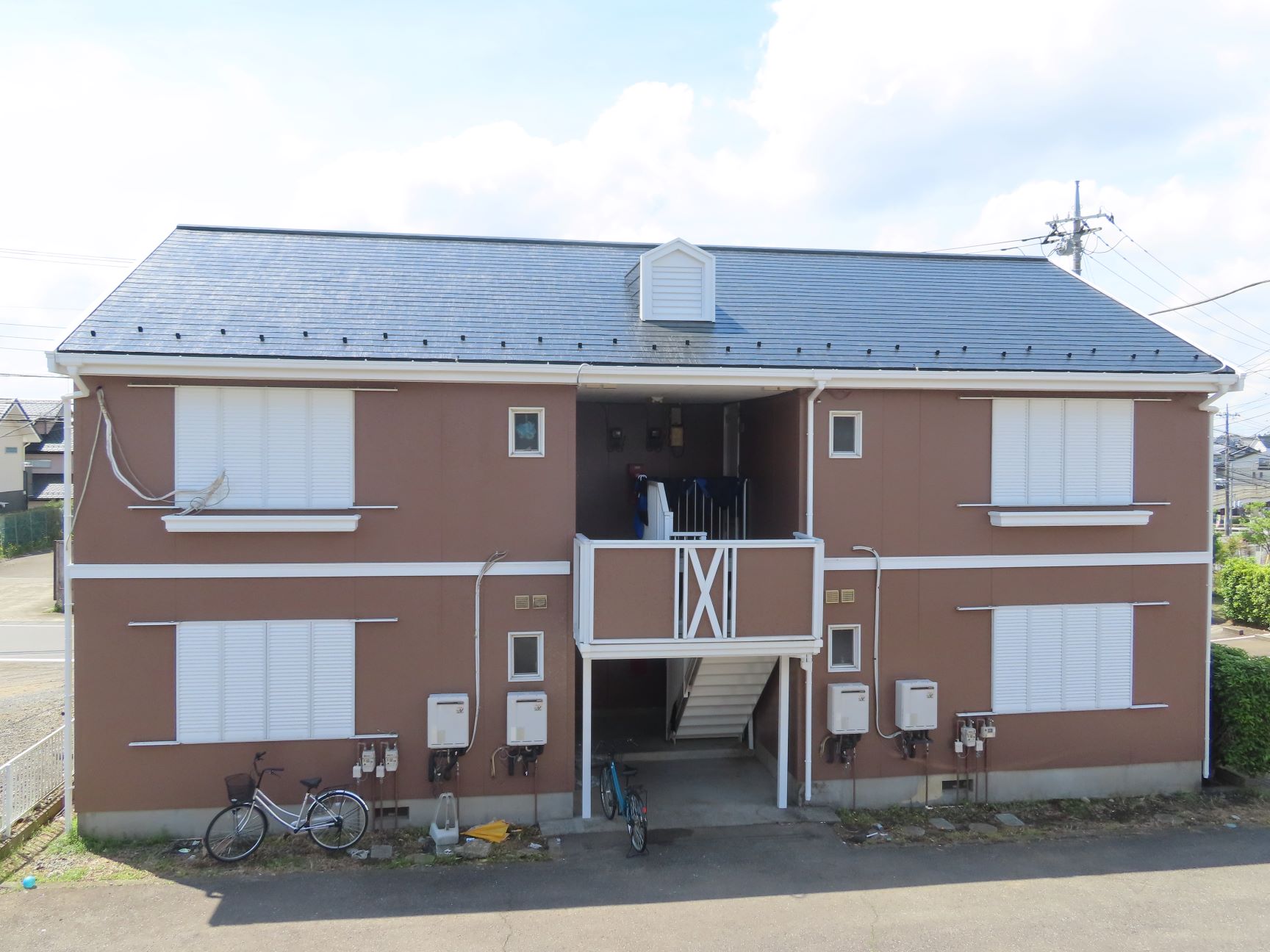 土浦市 積水ハウスのアパートの屋根・外壁塗装