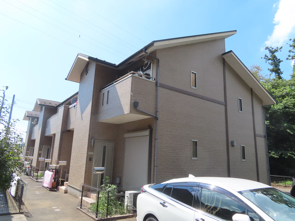 古河市 ハイトスコーポレーションのアパートの屋根・外壁クリア塗装 施工前