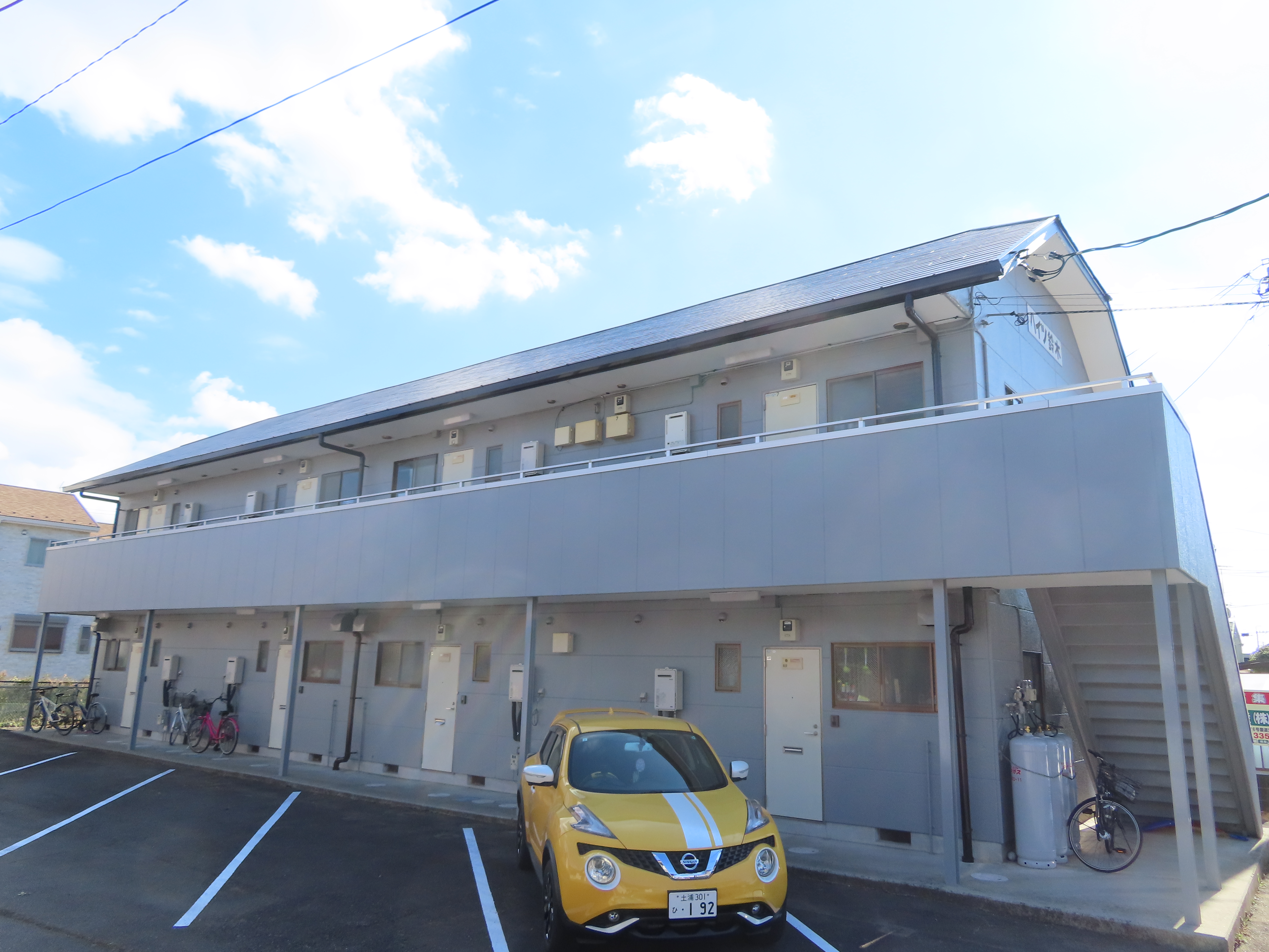 土浦市 アパートの屋根塗装・棟板金・ALC外壁塗装