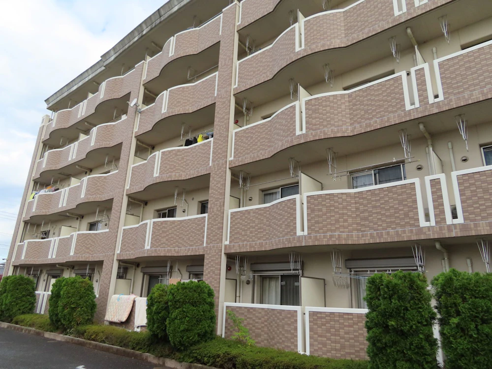結城市 マンションのタイル外壁クリア塗装・ALC外壁の塗り替え塗装 結城市　マンションのタイル面のクリア塗装 施工前