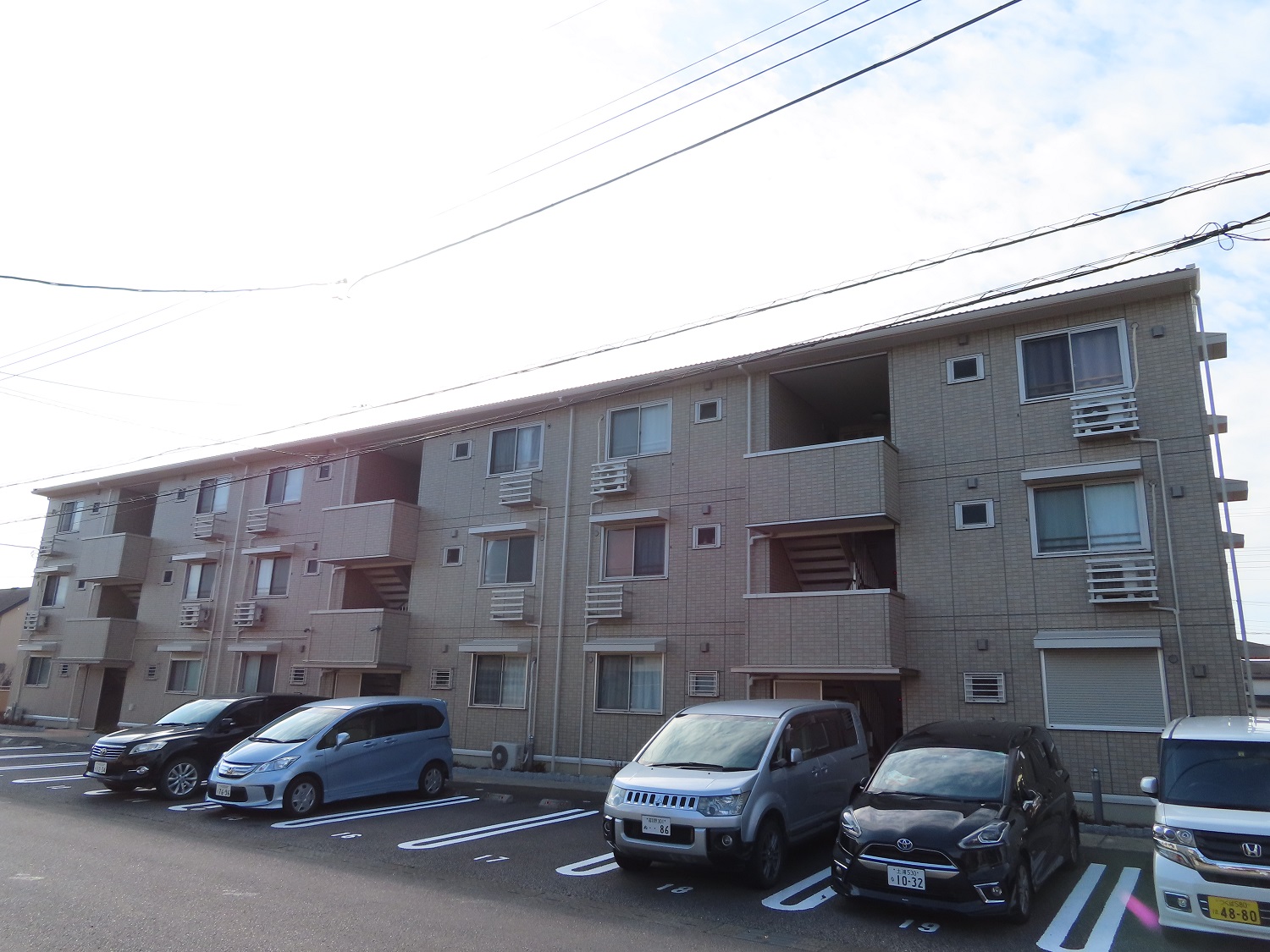 つくばみらい市 マンションの外壁塗装（クリヤー塗装）