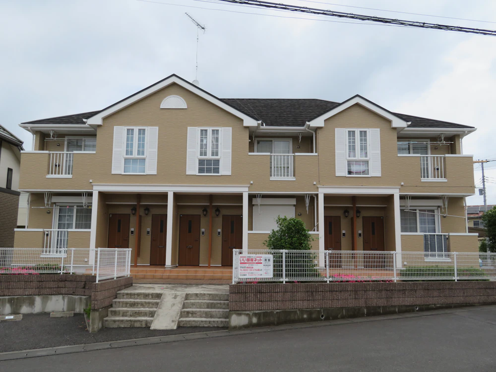 龍ケ崎市藤ヶ丘 大東建託のアパートの外壁塗装 施工後