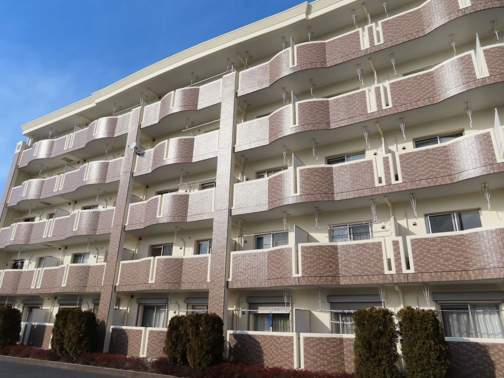 結城市 マンションのタイル外壁クリア塗装・ALC外壁の塗り替え塗装 結城市　マンションのタイル面のクリア塗装 施工後