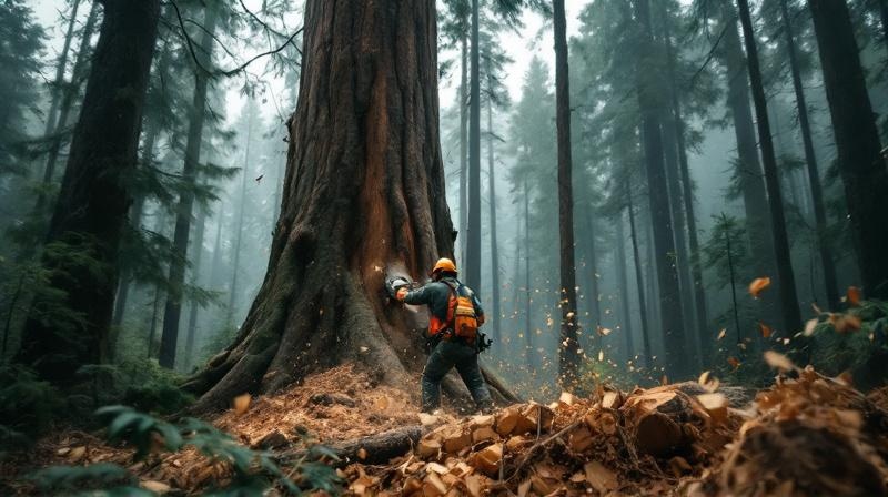 チェーンソーの資格における前提条件・必要な道具の様子