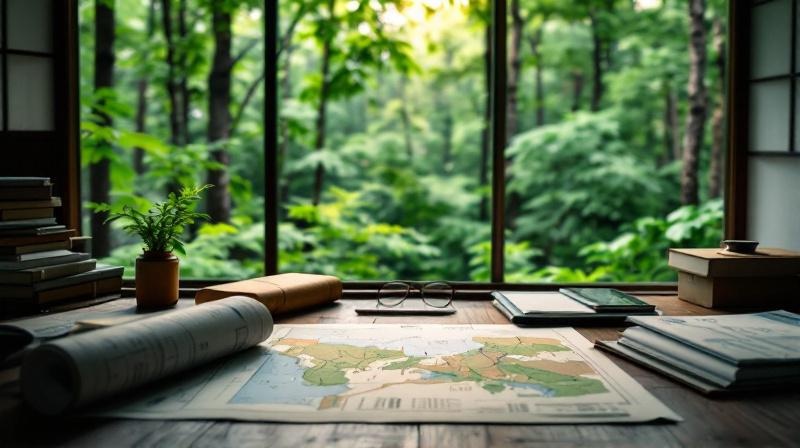 林業ha当たり収益計算方法におけるha当たり収益の計算構造:収入項目と支出項目の内訳の様子