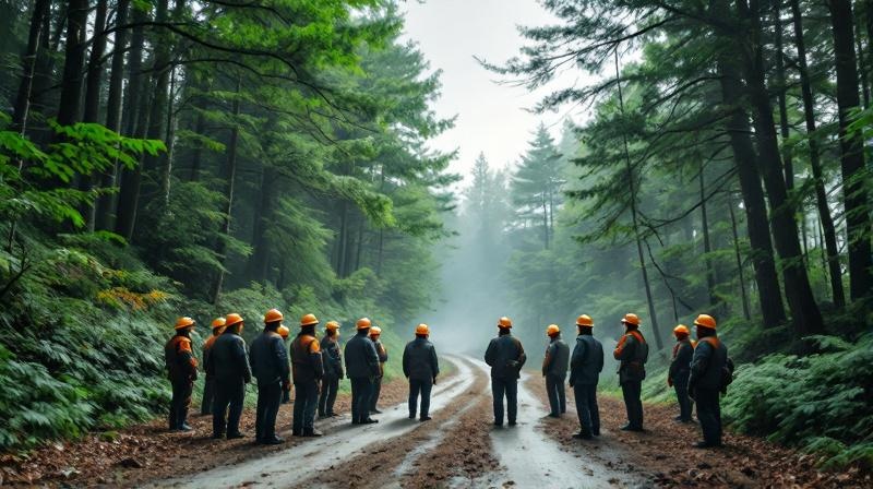 立木材積計算方法における【第3段階】材積式の選択と計算の様子