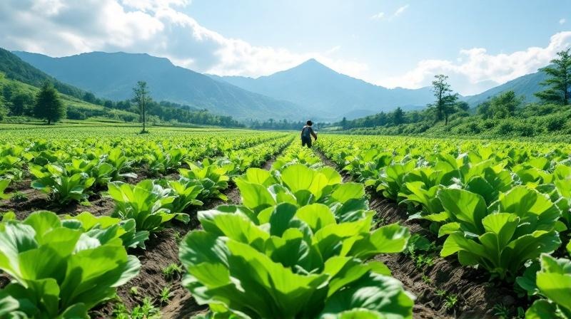6月栽培野菜カレンダーにおけるStep4：播種作業（直播栽培）の様子
