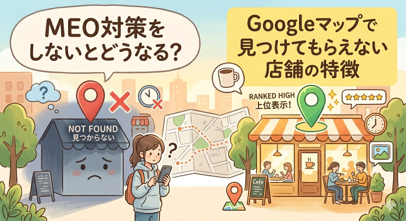MEO対策をしないとどうなる？Googleマップで見つけてもらえない店舗の特徴