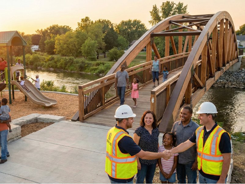 蓮田市 木造橋の建設