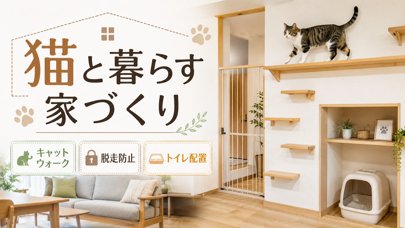 猫と暮らす家づくり｜キャットウォーク・脱走防止・トイレ配置
