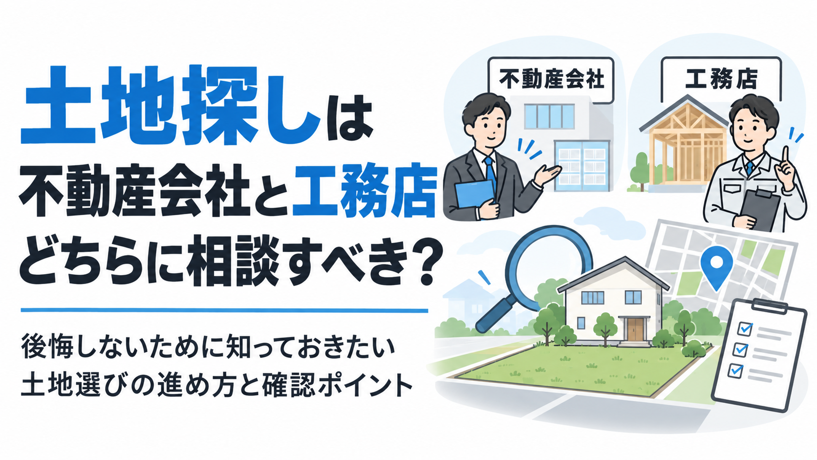 土地探しは不動産会社と工務店どちらに相談すべき？