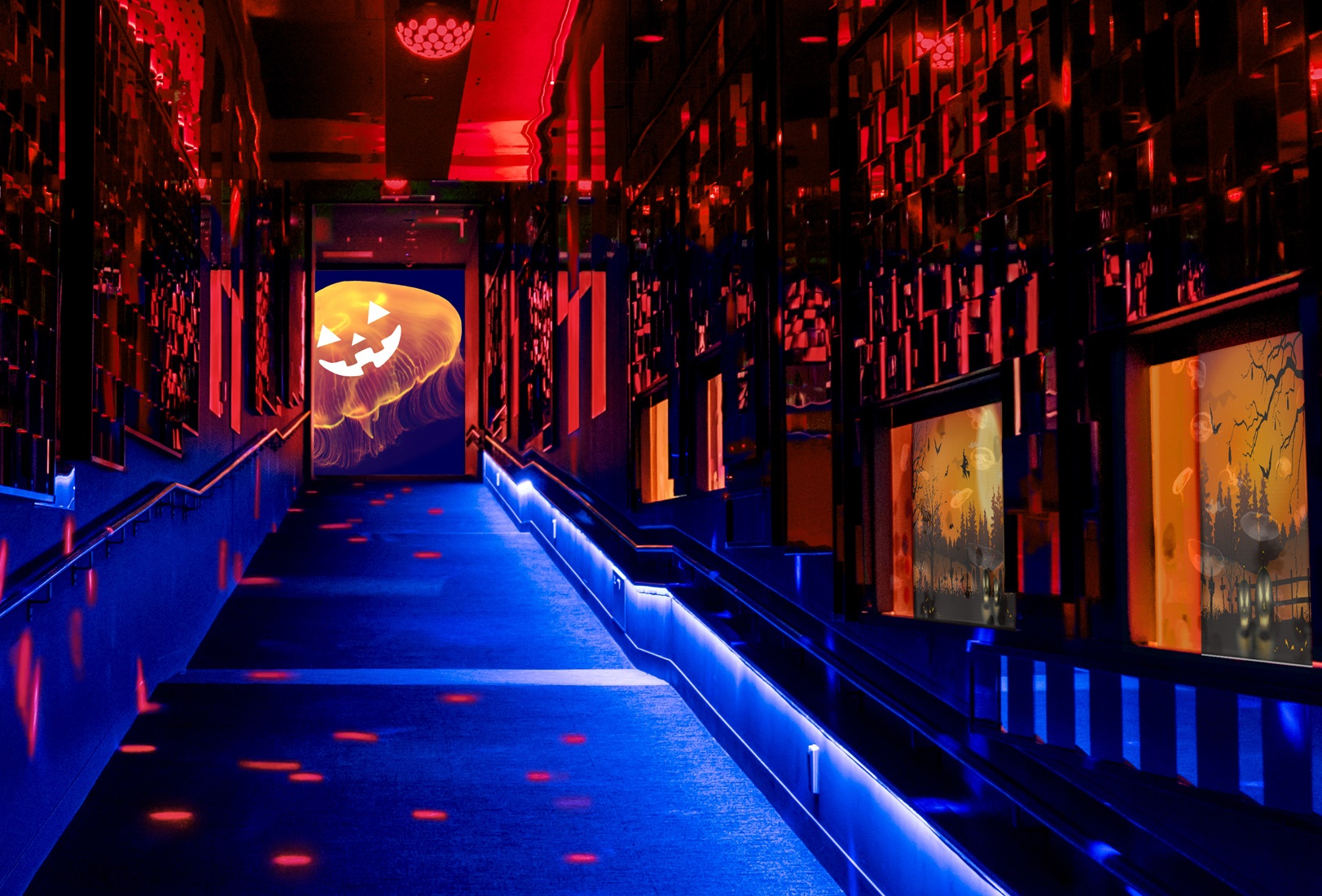 万華鏡トンネルが昼と夜のハロウィンバージョンに！ 「ハロウィン in