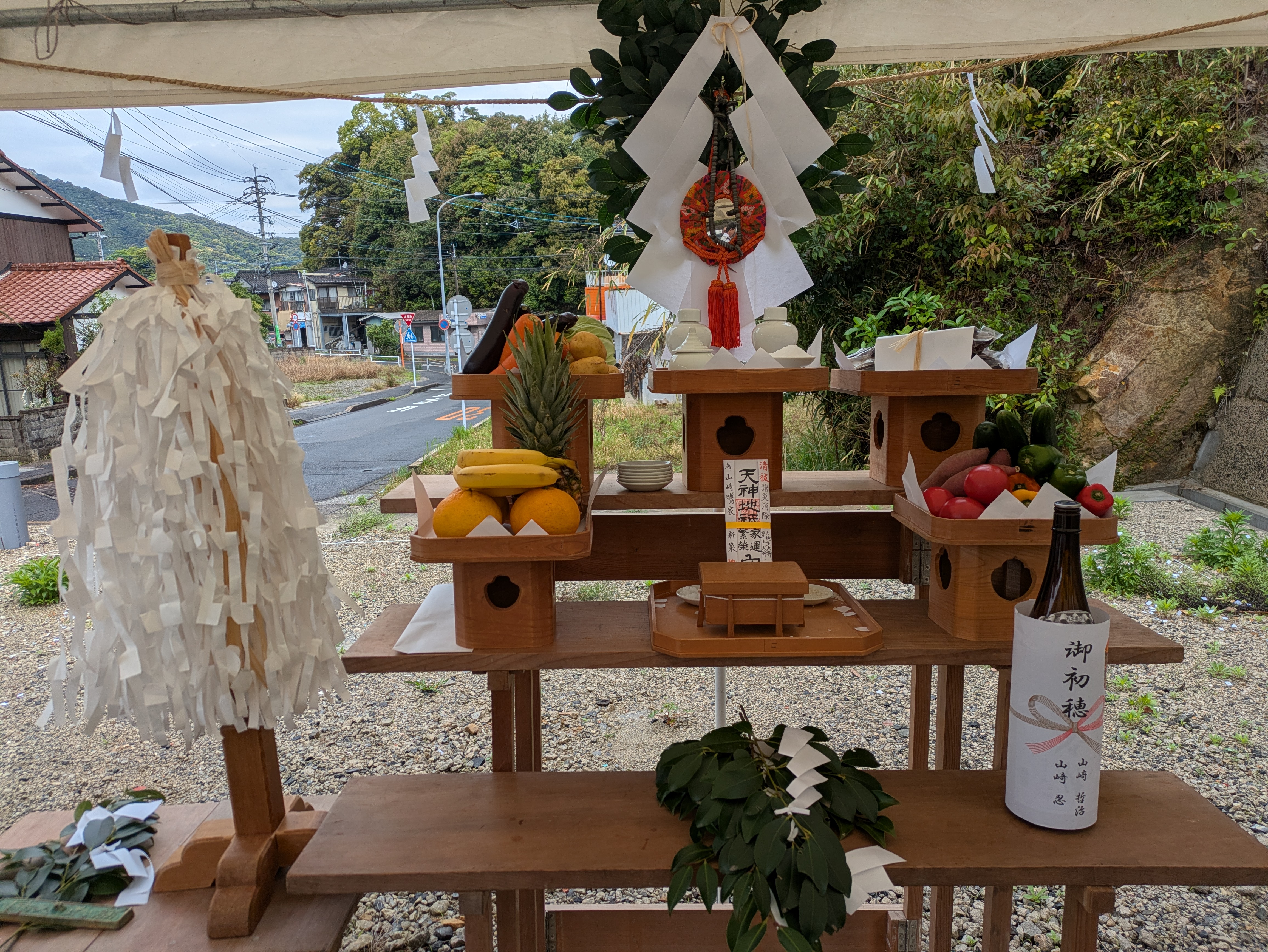 佐世保市新田町Y様邸 地鎮祭の祭壇