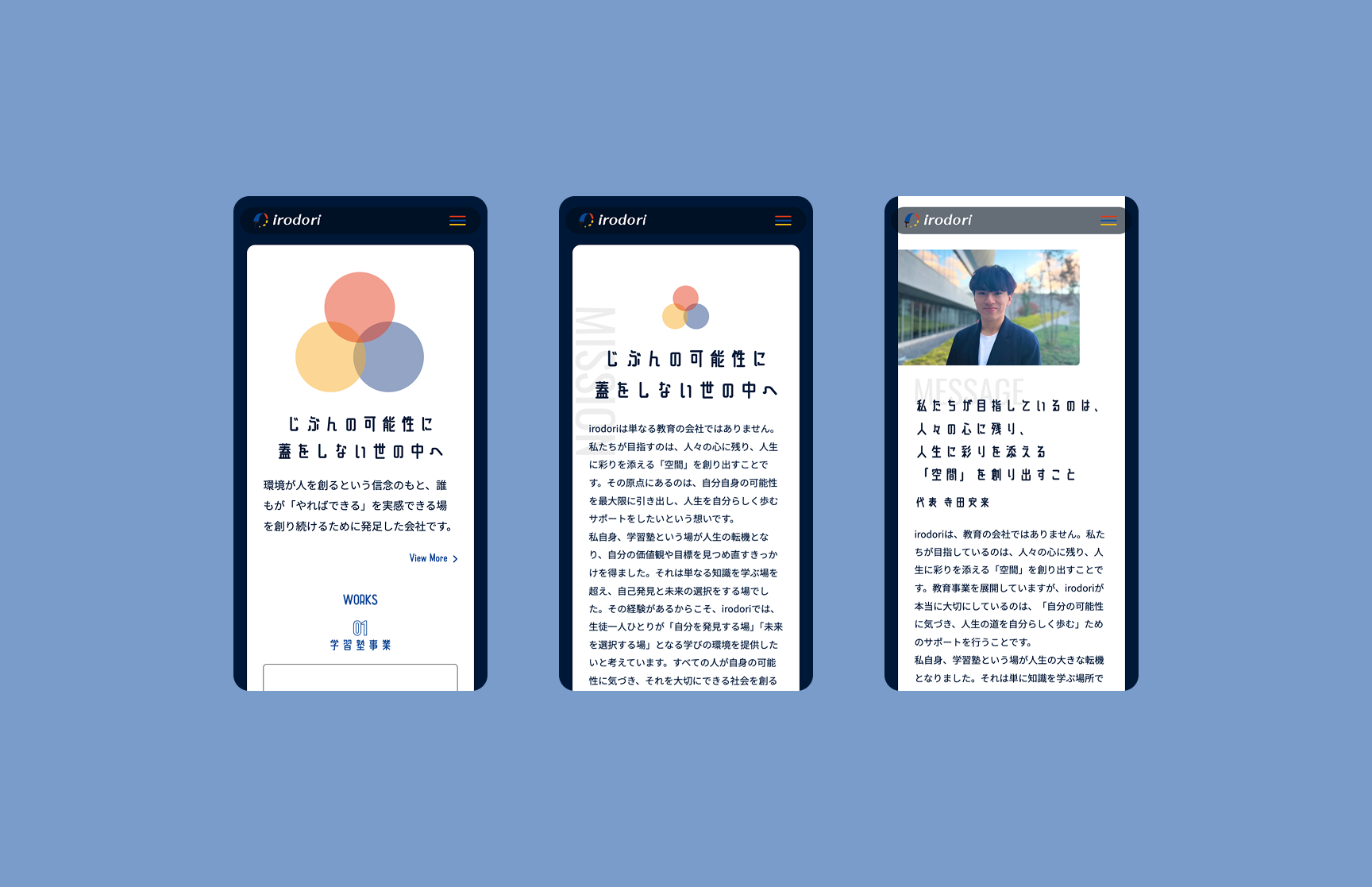 合同会社irodori様 コーポレイトサイト