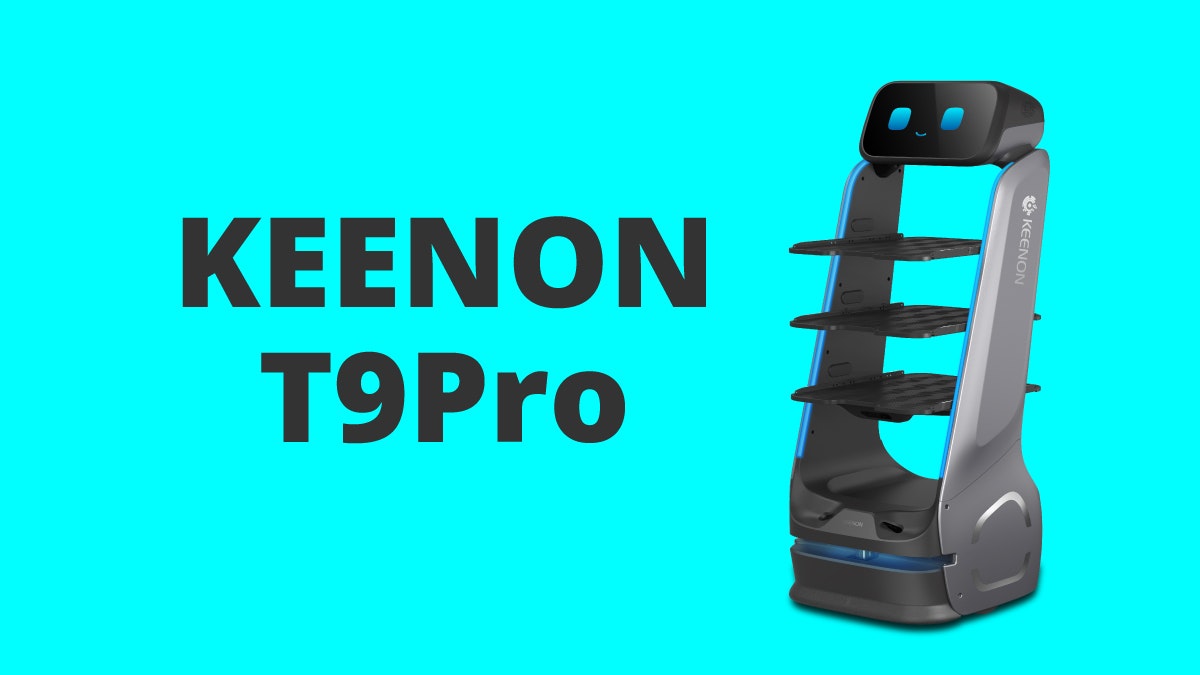 新搭載の大型ディスプレイパネルでかんたん
配膳・運搬ロボット「KEENON T9 Pro」のキービジュアル