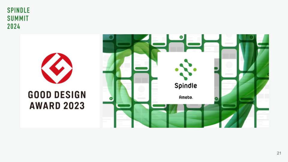 プロジェクターに映し出されたSpindle SUMMITのプレゼンテーション