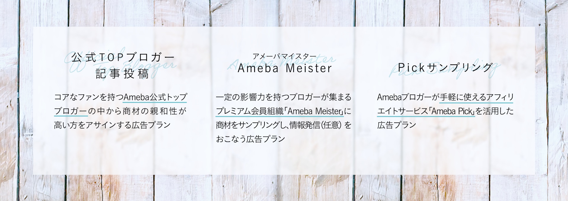 【画像】Ameba広告メニュー