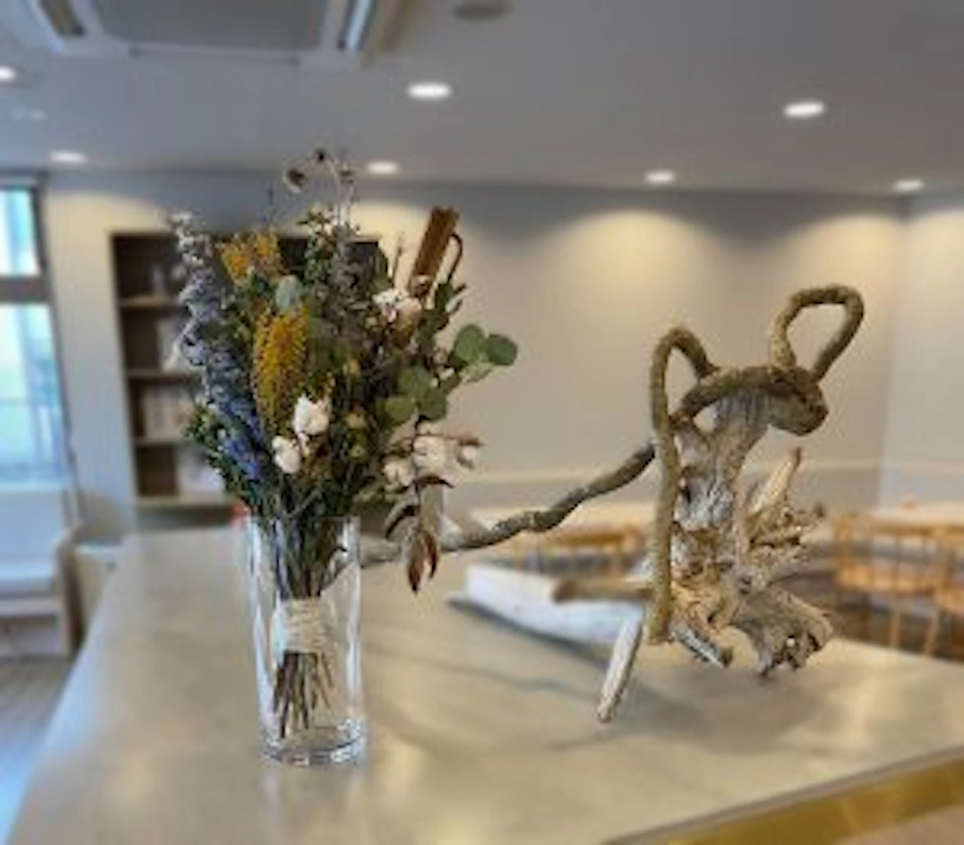 ドライフラワーの展示が新しくなりました