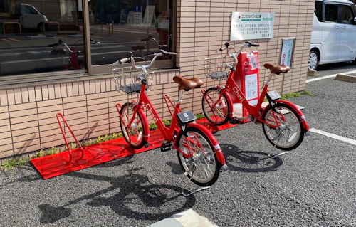 自転車シェアリングの「チャリチャリ」の専用ポートが設置されました。