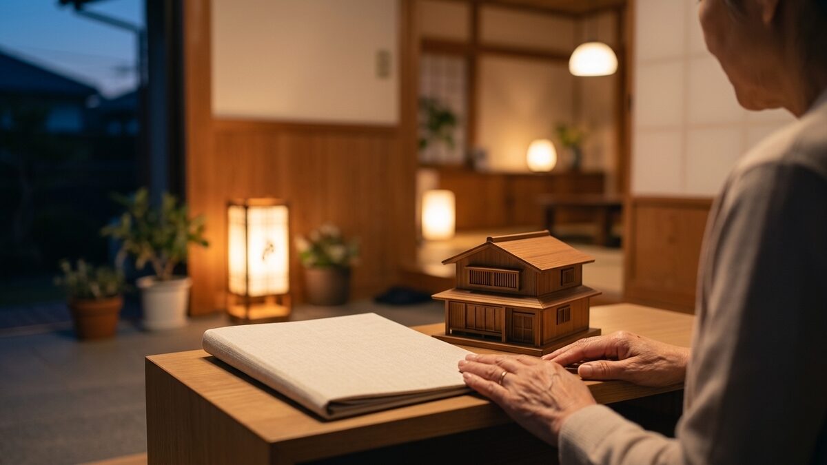 再発保証の書類と家の模型