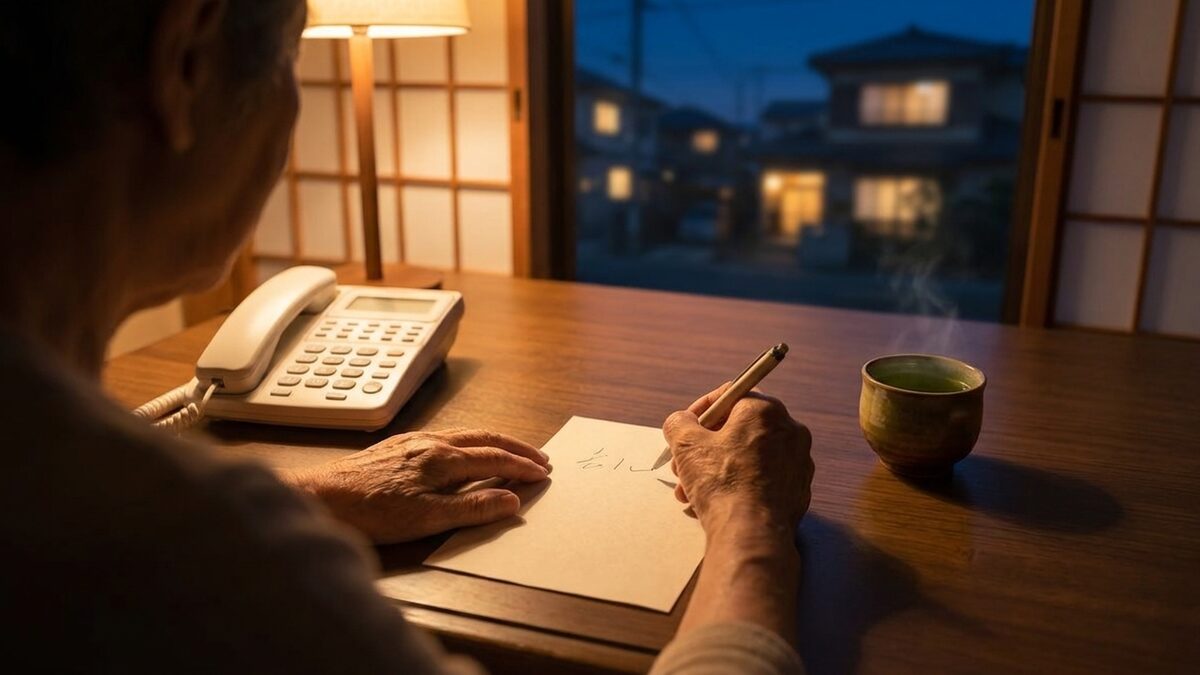 相談の前にメモを整理する手元
