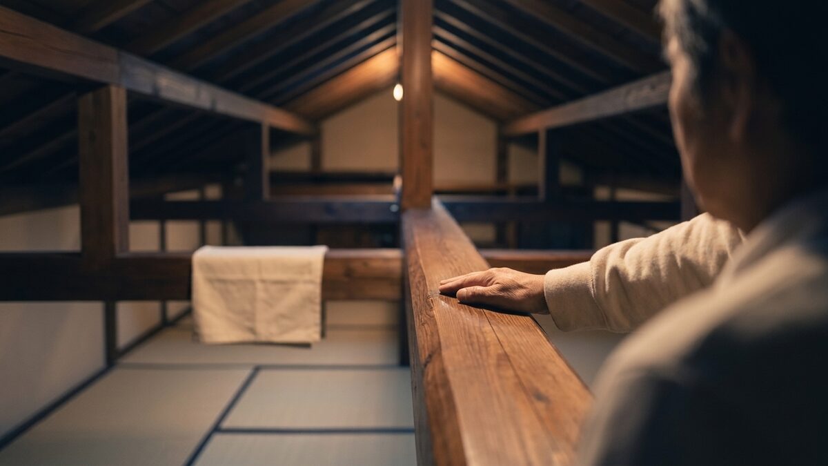 清掃と消毒を終えた屋根裏