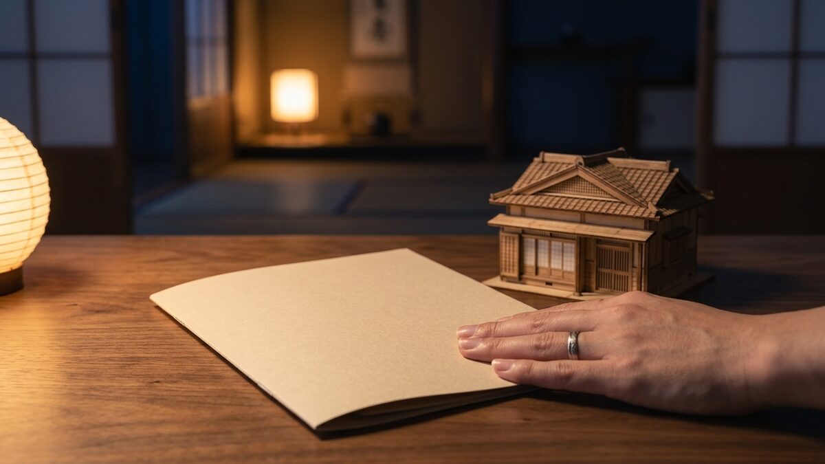 再発保証の書類と家の模型