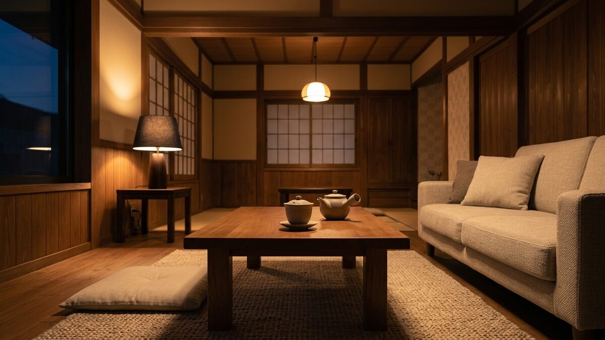 落ち着いて比べる夜のリビング