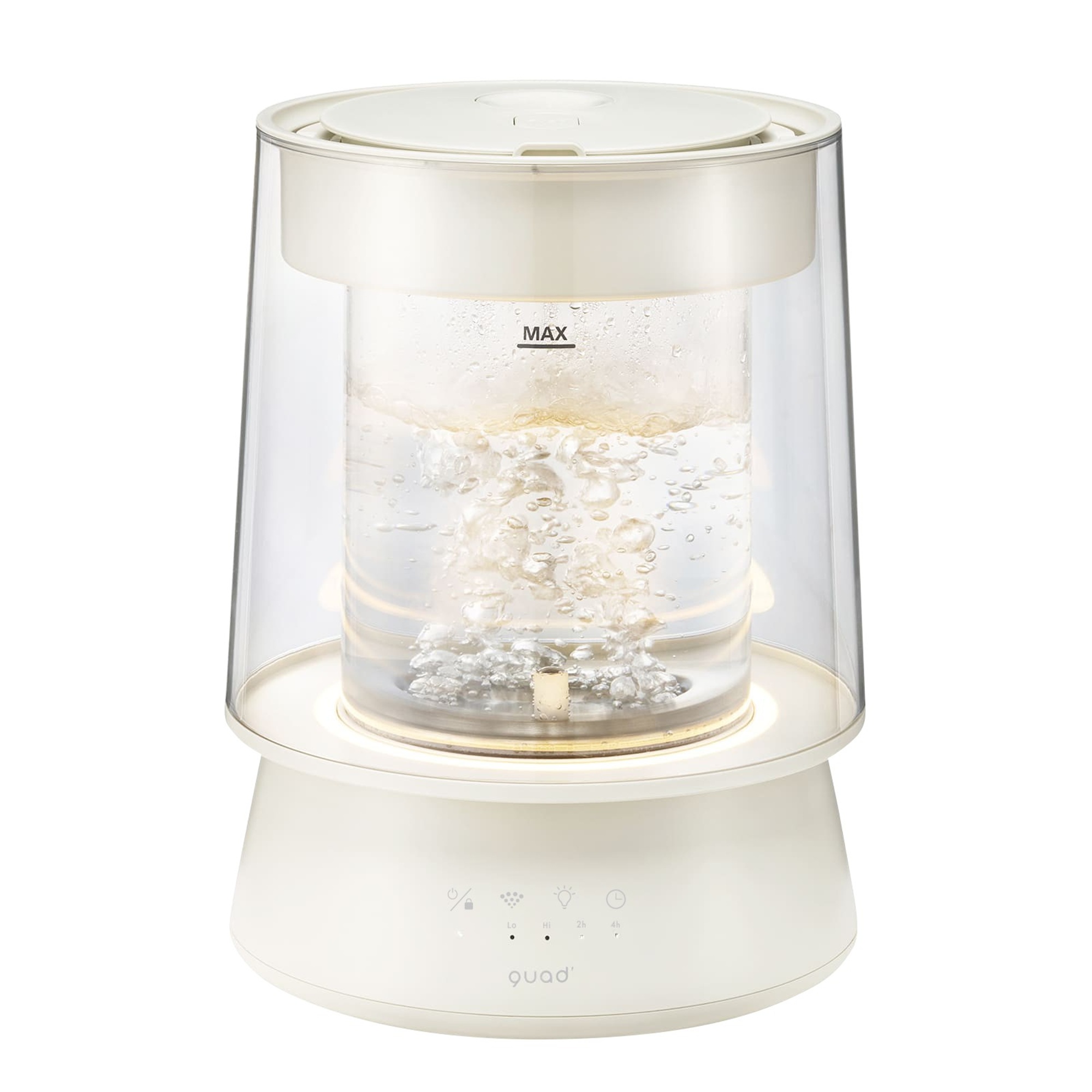 ハイパワーガラススチーム加湿器 GLASS(アイボリー/グレー) 各19,800円