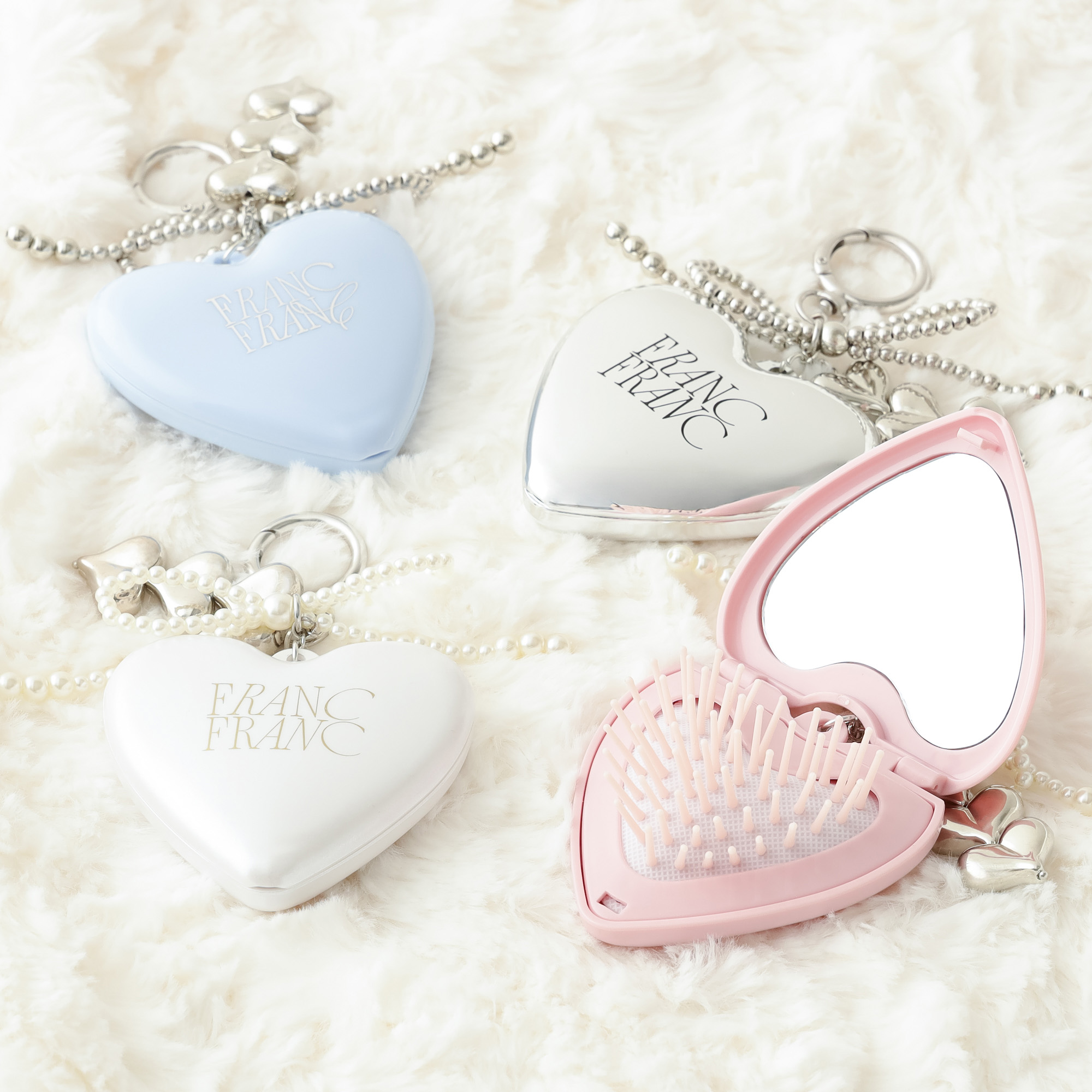 チャーム付き ミラー＆ブラシ