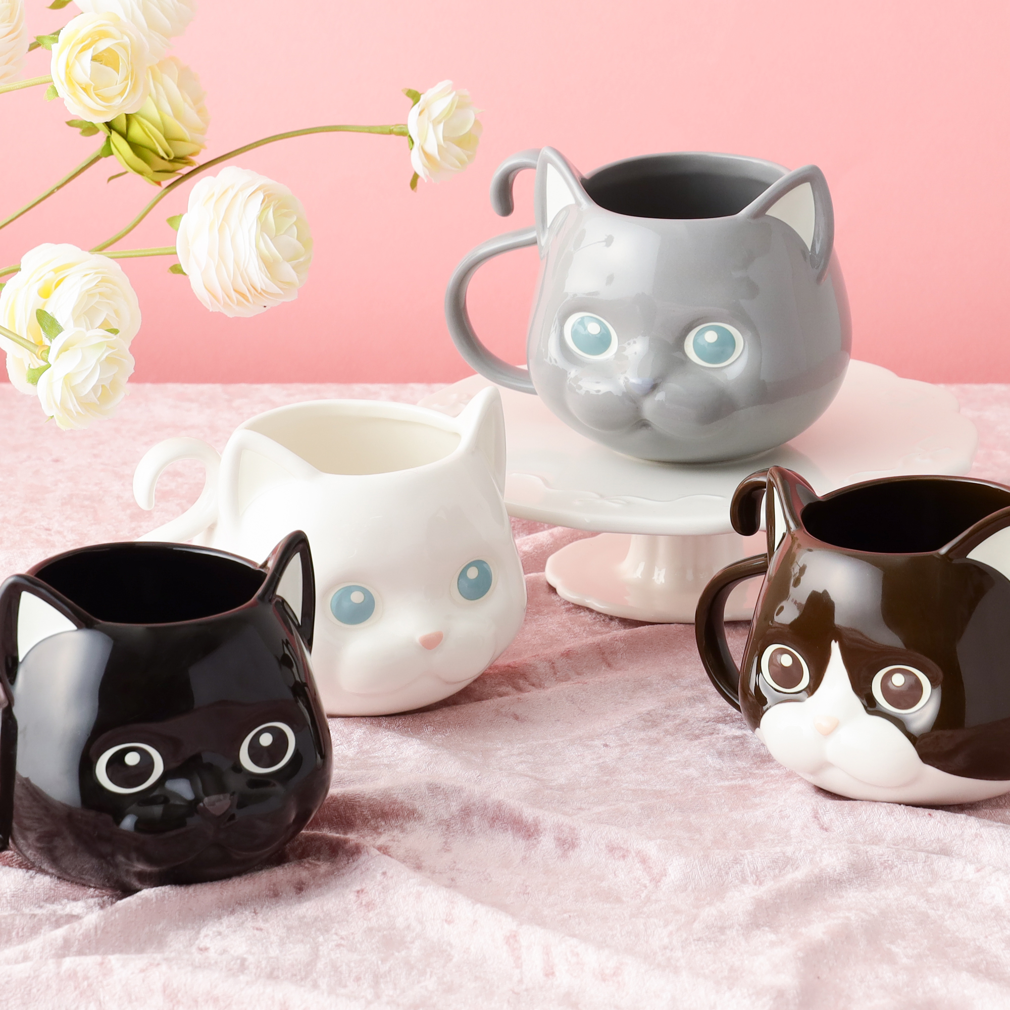 キャット マジックマグ(ブラック/ホワイト/グレー/ブラウン)各1,900円
