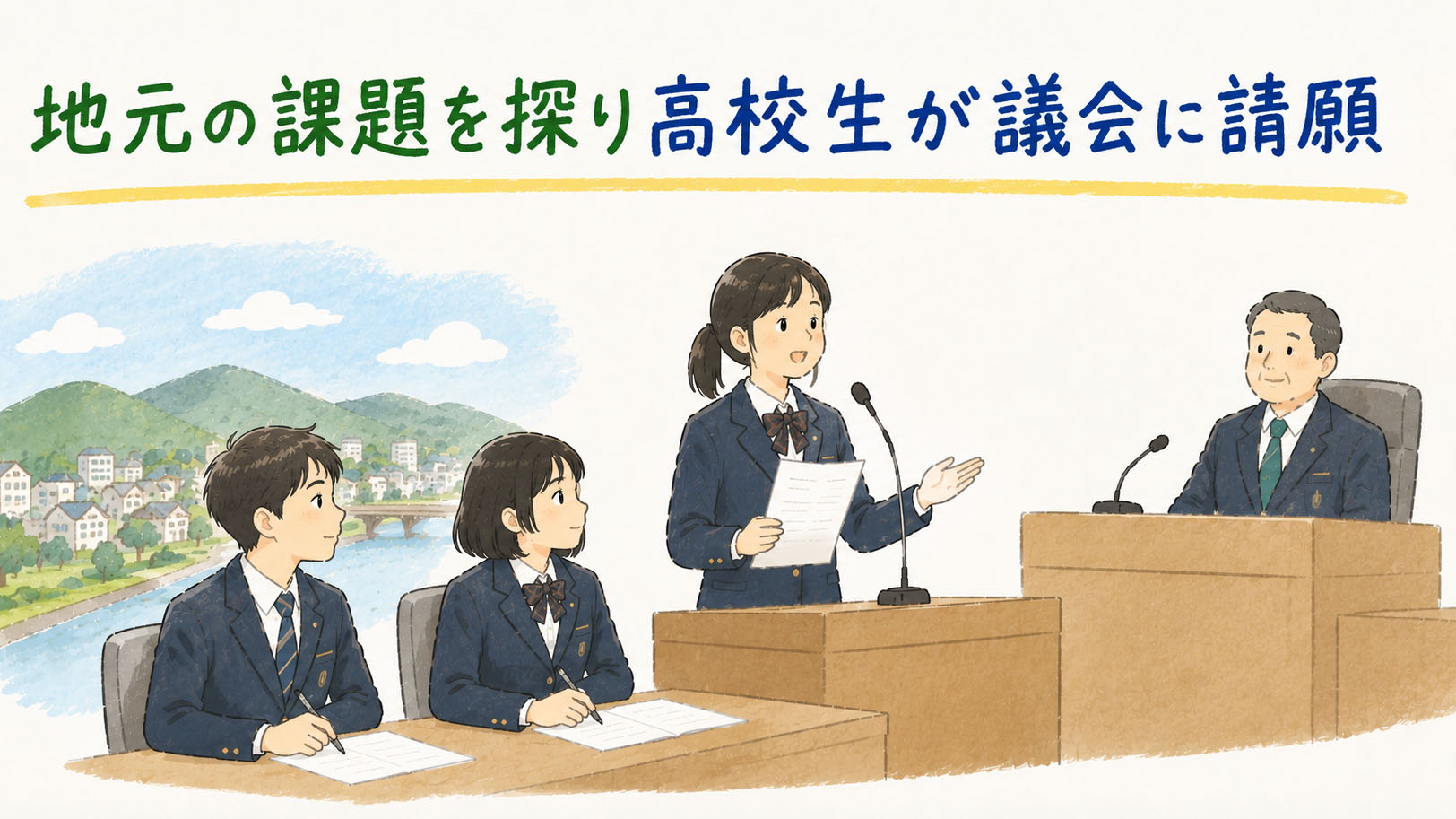 地元の課題を探り高校生が議会に請願