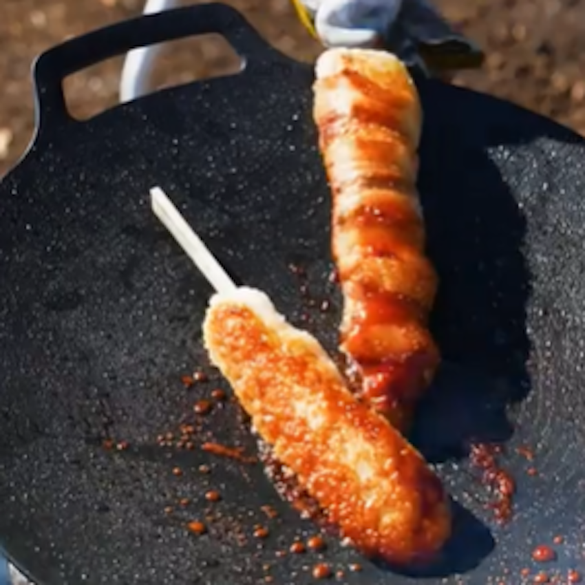 すき焼きのたれで肉巻き五平餅風