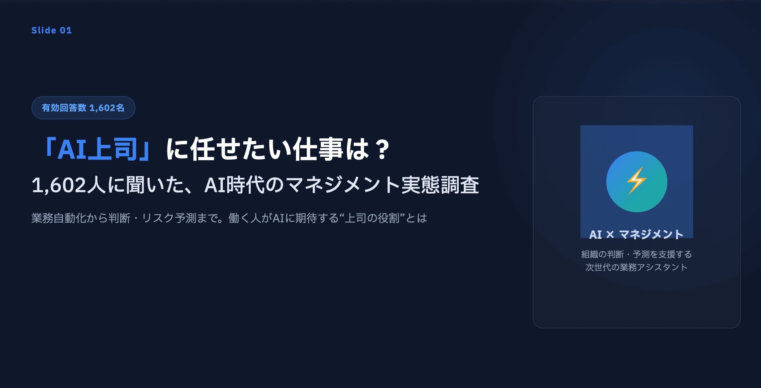 「AI上司」に任せたい仕事とは？ AI時代のマネジメント実態をまとめた調査レポートを公開
