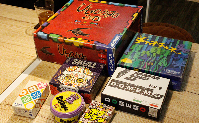 紹介されたゲームは『Ubongo 3D』『チャオチャオ』『SKULL』『DOMEMO』『ナインタイル』『DOBBLE』『ボブジテン』