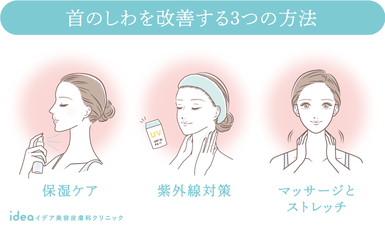 首のしわを改善する３つの方法