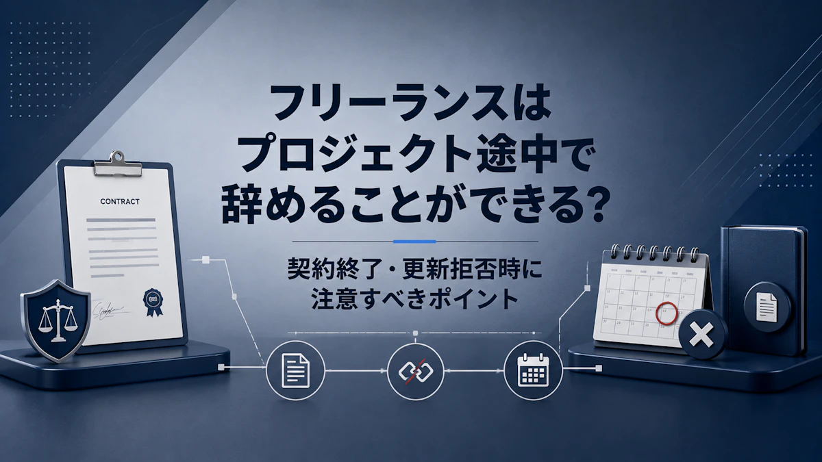 フリーランスはプロジェクト途中で辞めることができる？契約終了・更新拒否時に注意すべきポイント