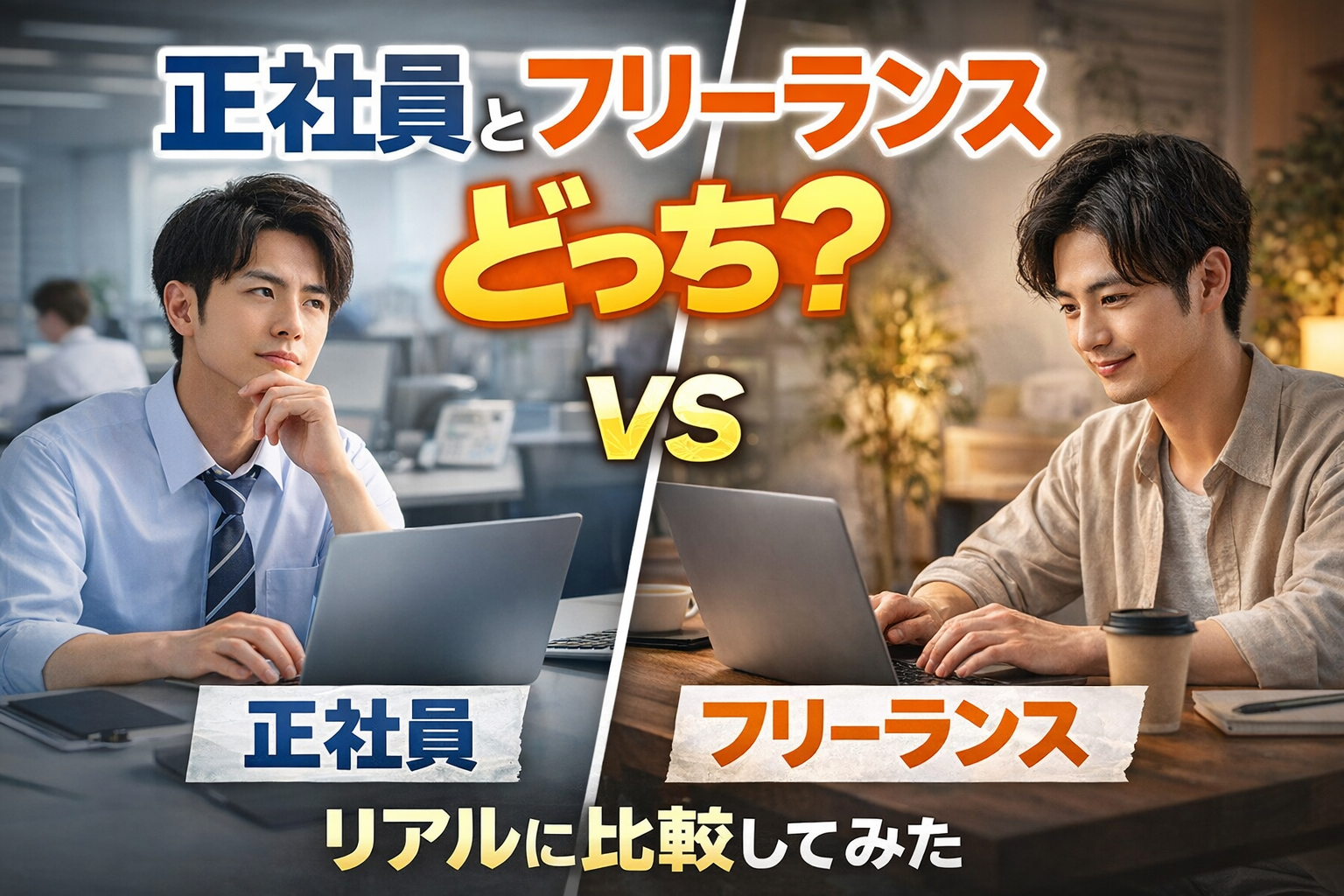正社員とフリーランスどっち?リアルに比較してみた