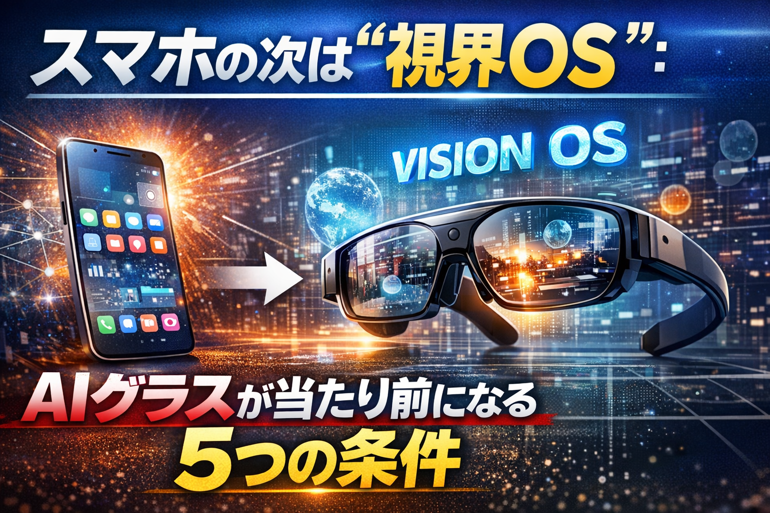 スマホの次は“視界OS”：AIグラスが当たり前になる5つの条件【2026】