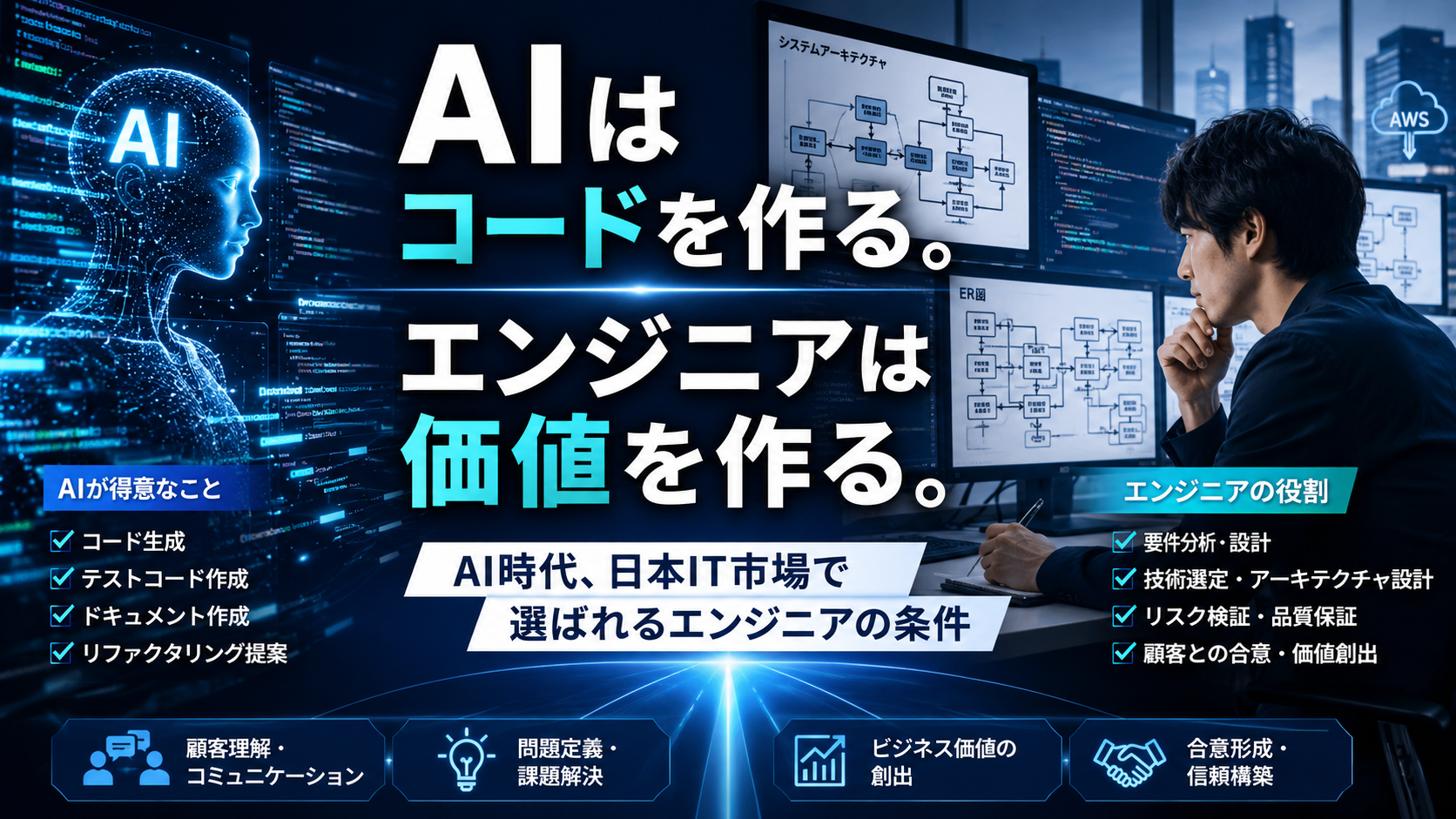 AIはコードを作る。開発者は価値を作る。日本IT市場で選ばれるエンジニアの条件