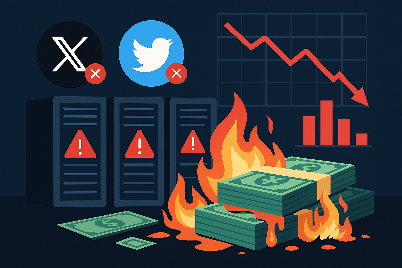 X（旧Twitter）が止まると、実際いくら吹き飛ぶのか？