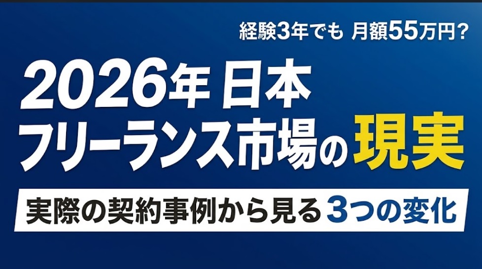 「経験3年でも月額55万円？」2026年の日本フリーランス市場、実際の契約事例から見える3つの変化