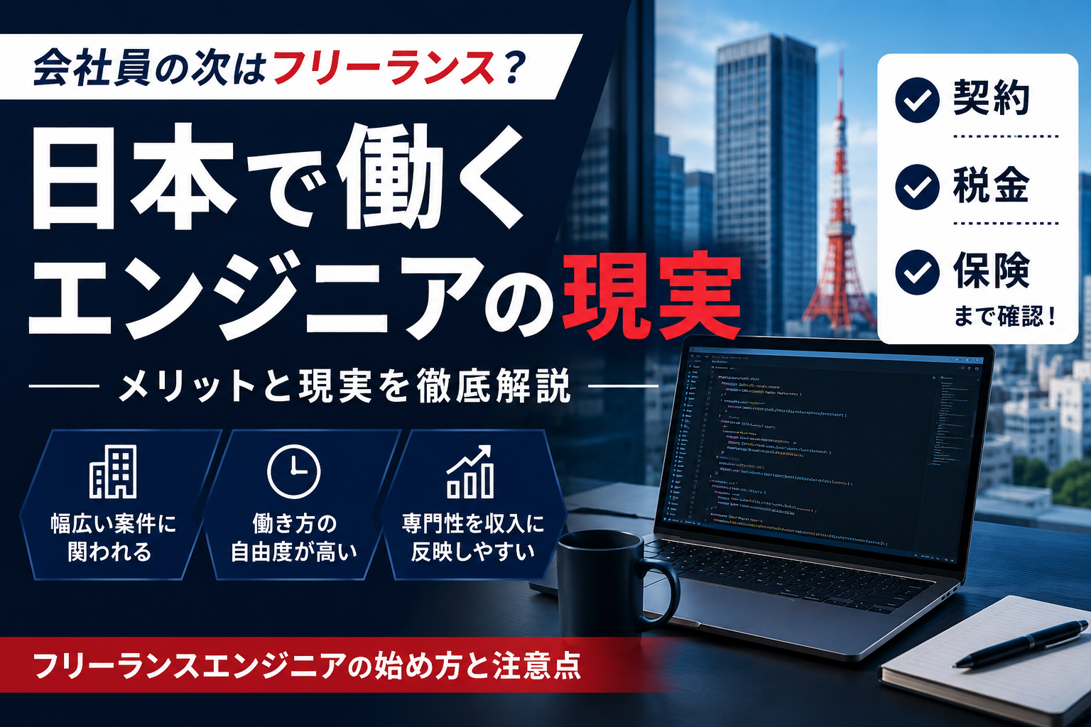 日本でフリーランスエンジニアとして働くという選択肢。  日本人エンジニアが知っておきたいメリットと現実。