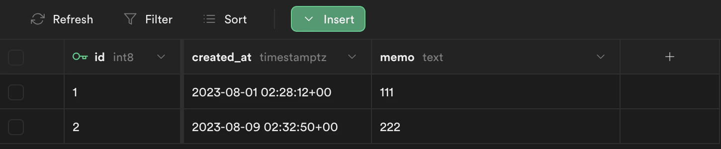 supabase insert row to table