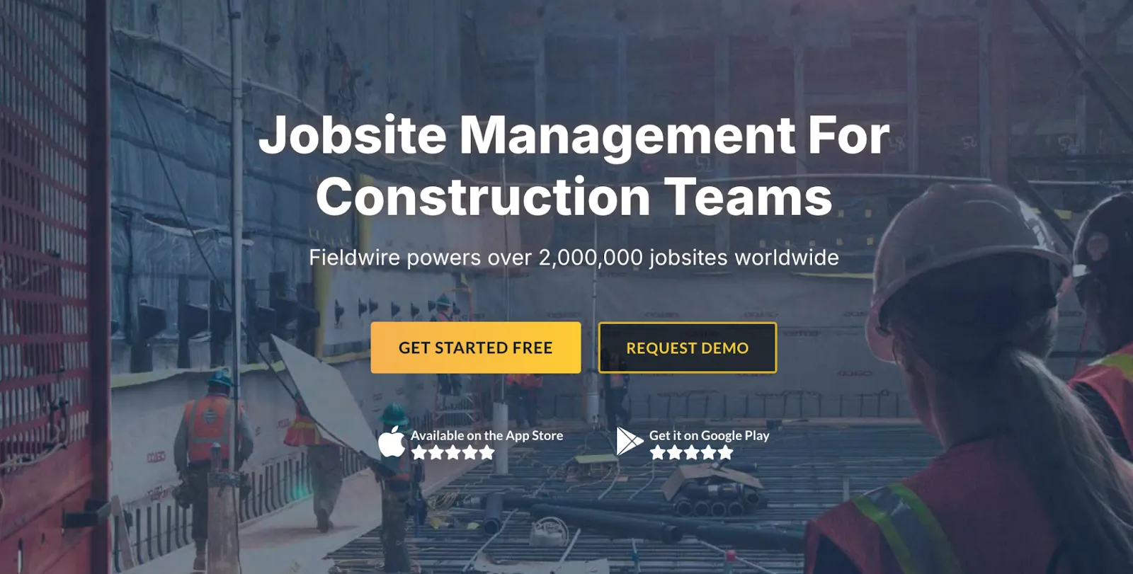 Fieldwireの公式HPのトップ画像