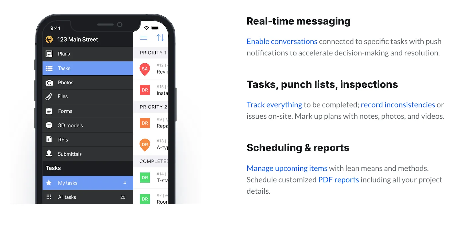 Fieldwireの提供する機能一覧