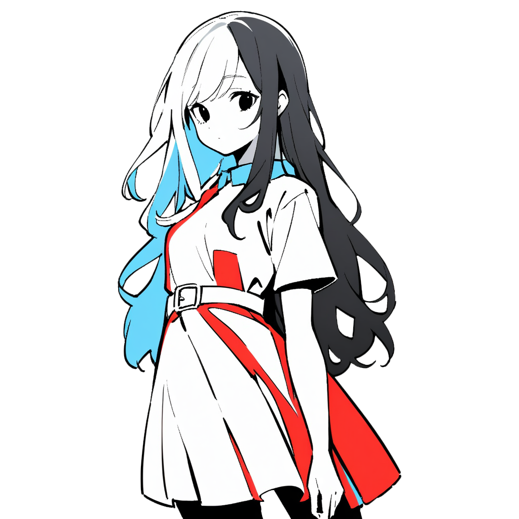 ベルトワンピースの女の子