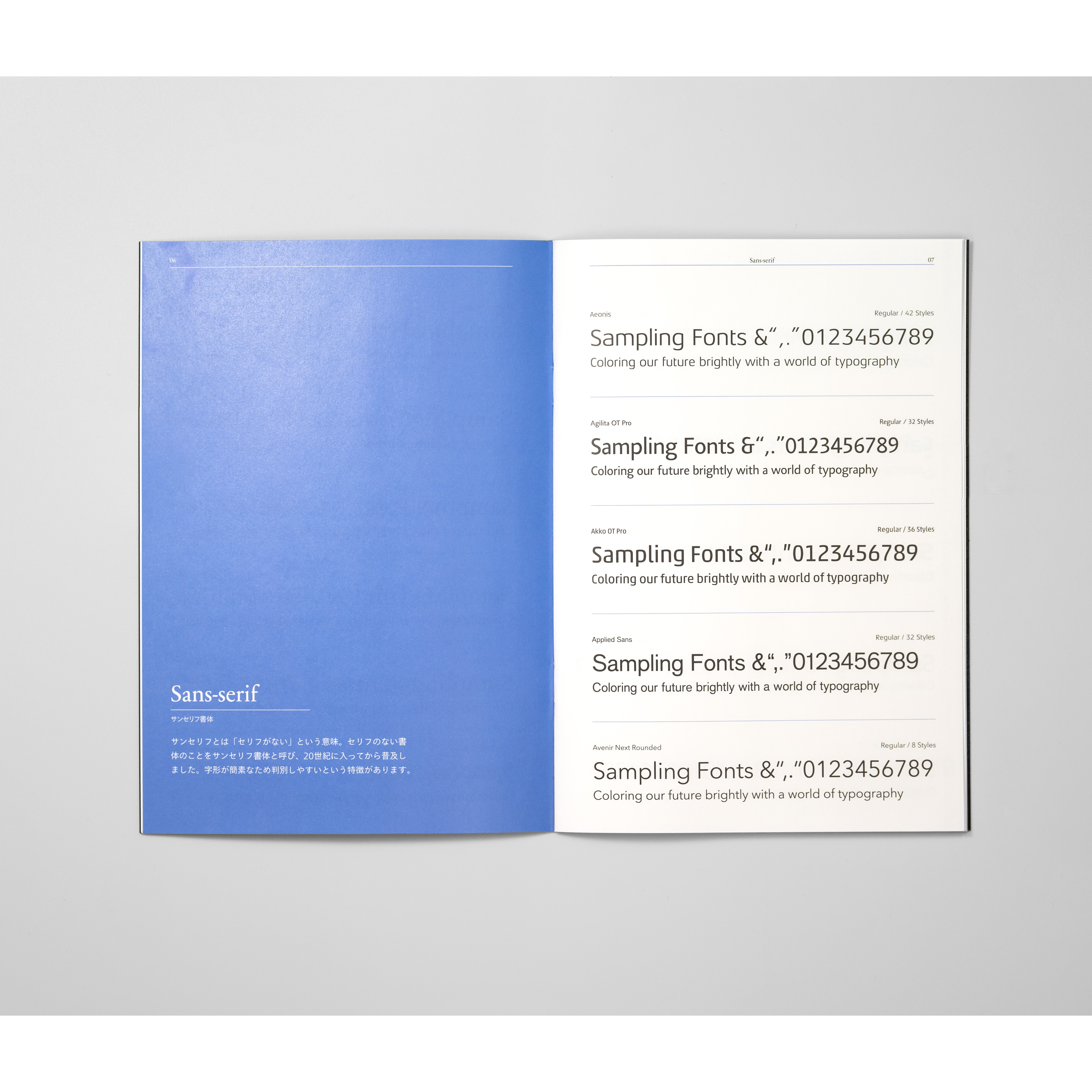 <p>Monotype / Fontworks<br>組見本ハンドブック</p>